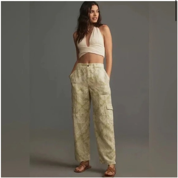 Anthropologie Pilcro Linen Blend Cargo Pants - Picture 2 of 8